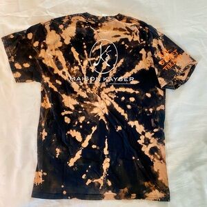 Custom Maison Kayser Black and Tan Tie-Dye Men's Medium T Shirt